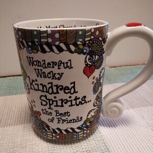 Whimsical Kindred Spirits Mug with Red and Black Accents